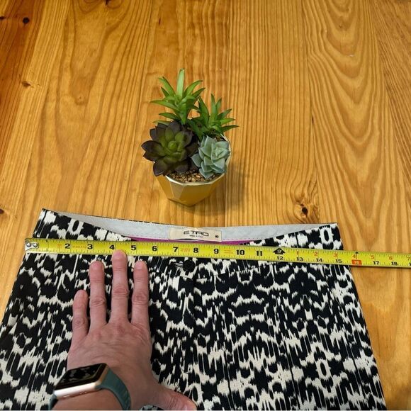 ETRO Pants White and Black Paisley Print Trousers Women’s Size 40 / US 4 - Picture 7 of 8